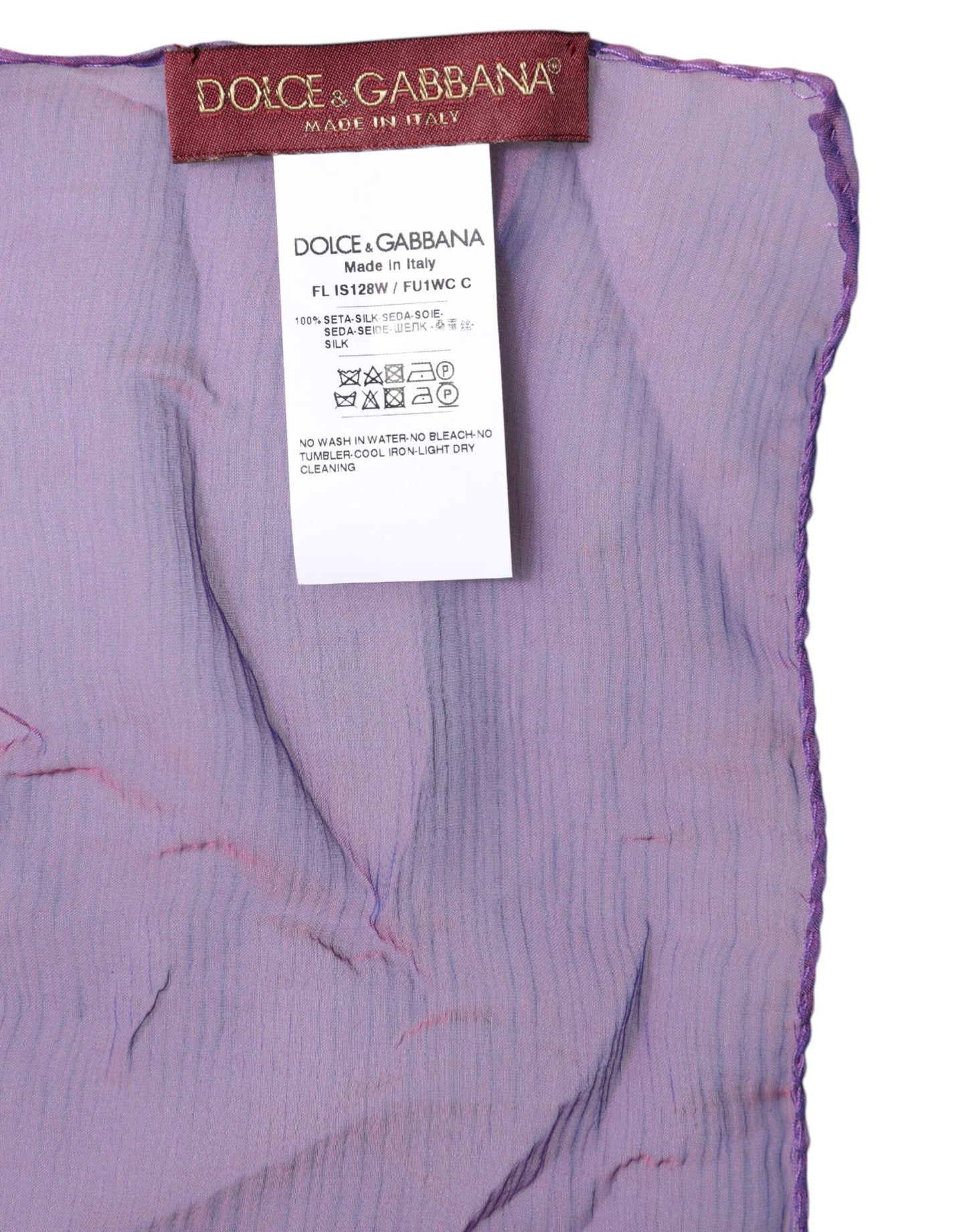 Dolce & Gabbana huivi Purple Silk Rectangle Wrap Shawl Scarf