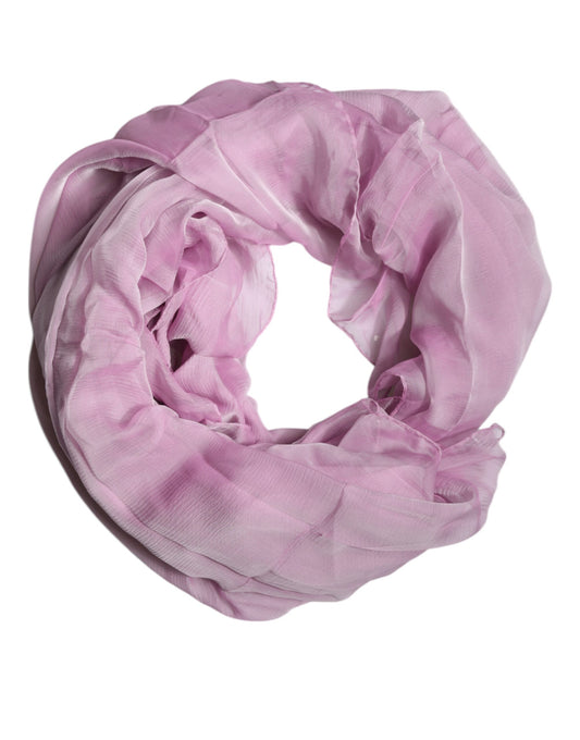 Dolce & Gabbana huivi Pink Silk Rectangle Women Wrap Shawl Scarf
