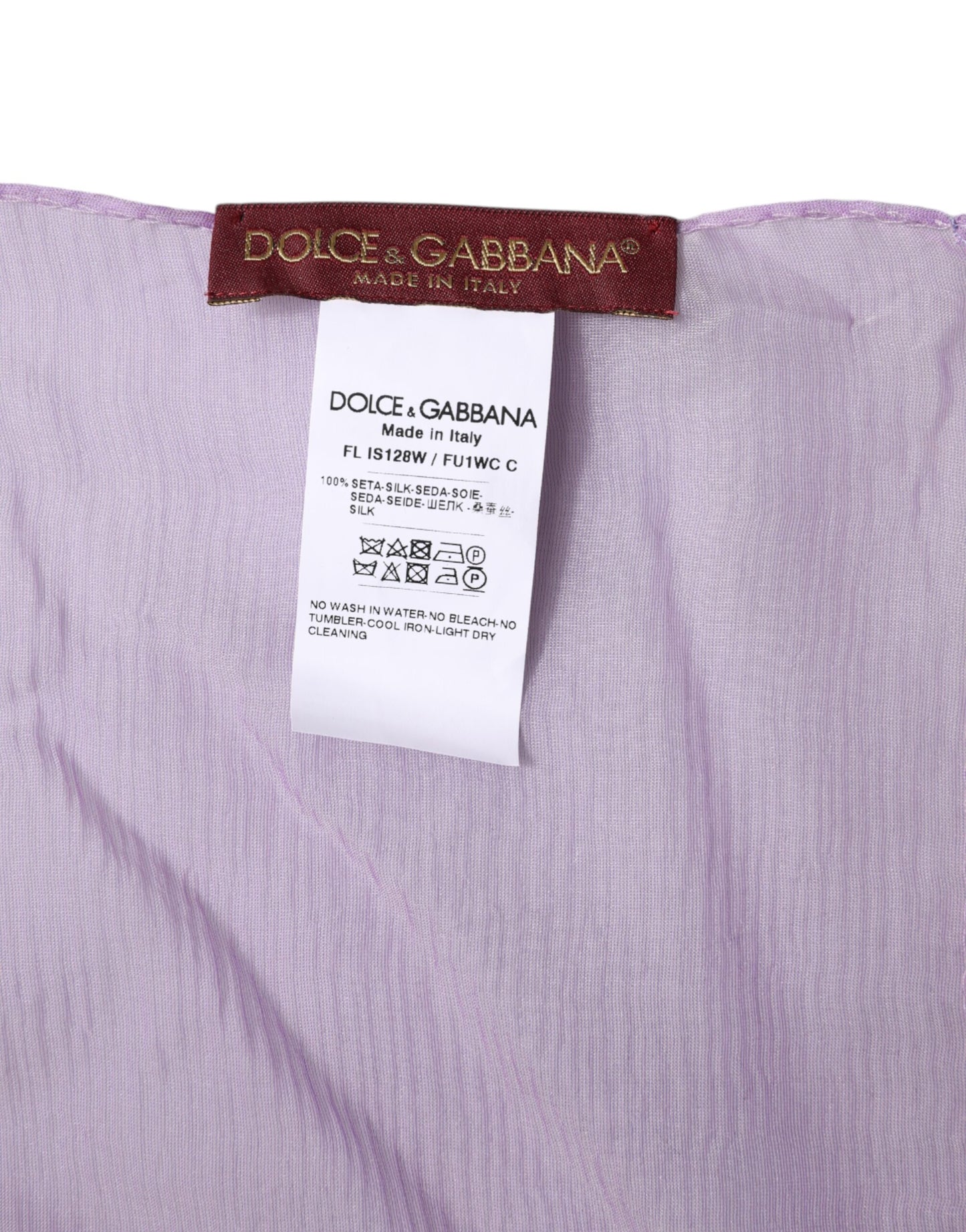 Dolce & Gabbana huivi Purple Silk Rectangle Wrap Shawl Scarf