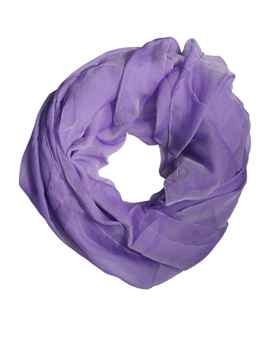 Dolce & Gabbana huivi - Purple Silk Rectangle Wrap Shawl Scarf