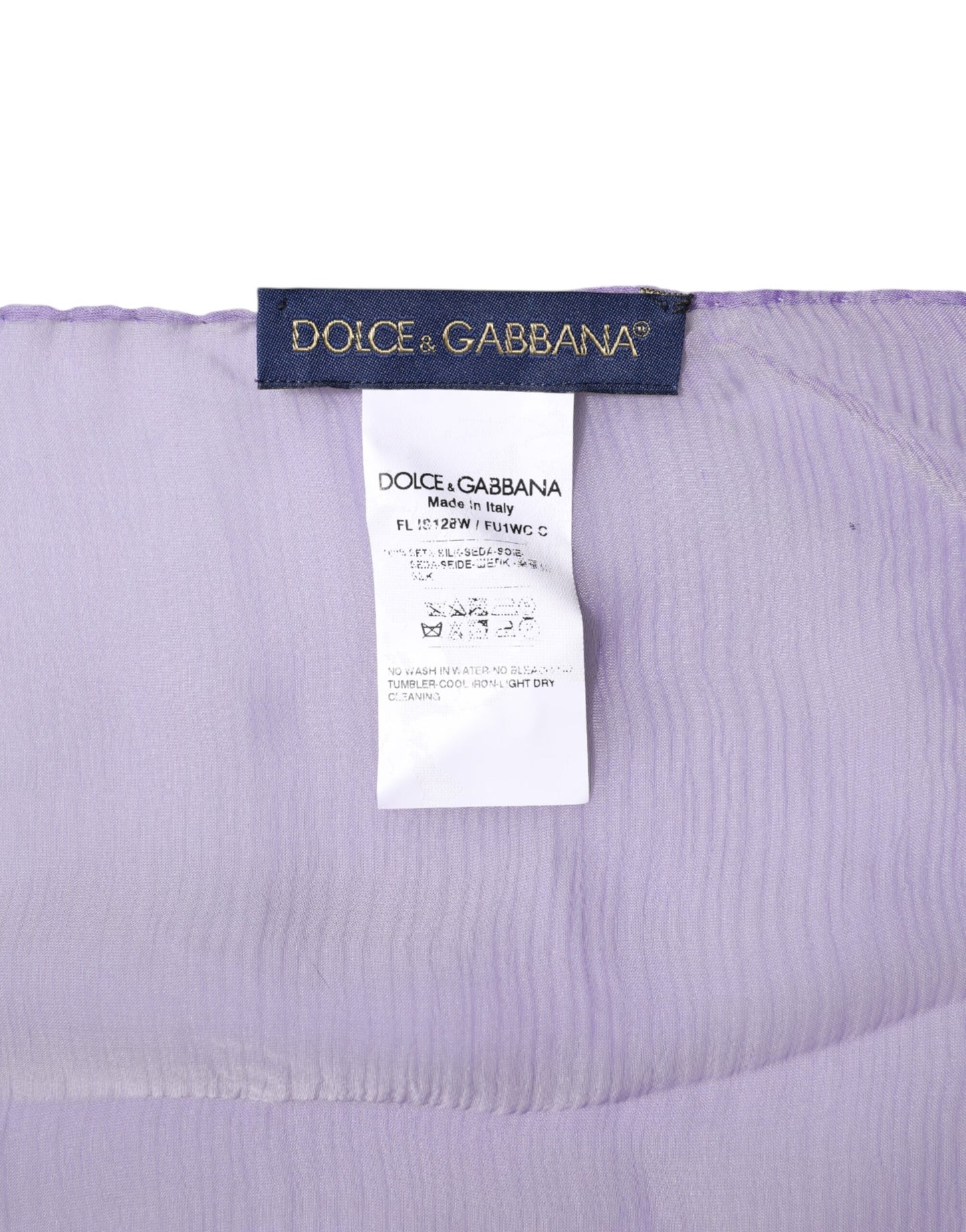 Dolce & Gabbana huivi - Purple Silk Rectangle Wrap Shawl Scarf