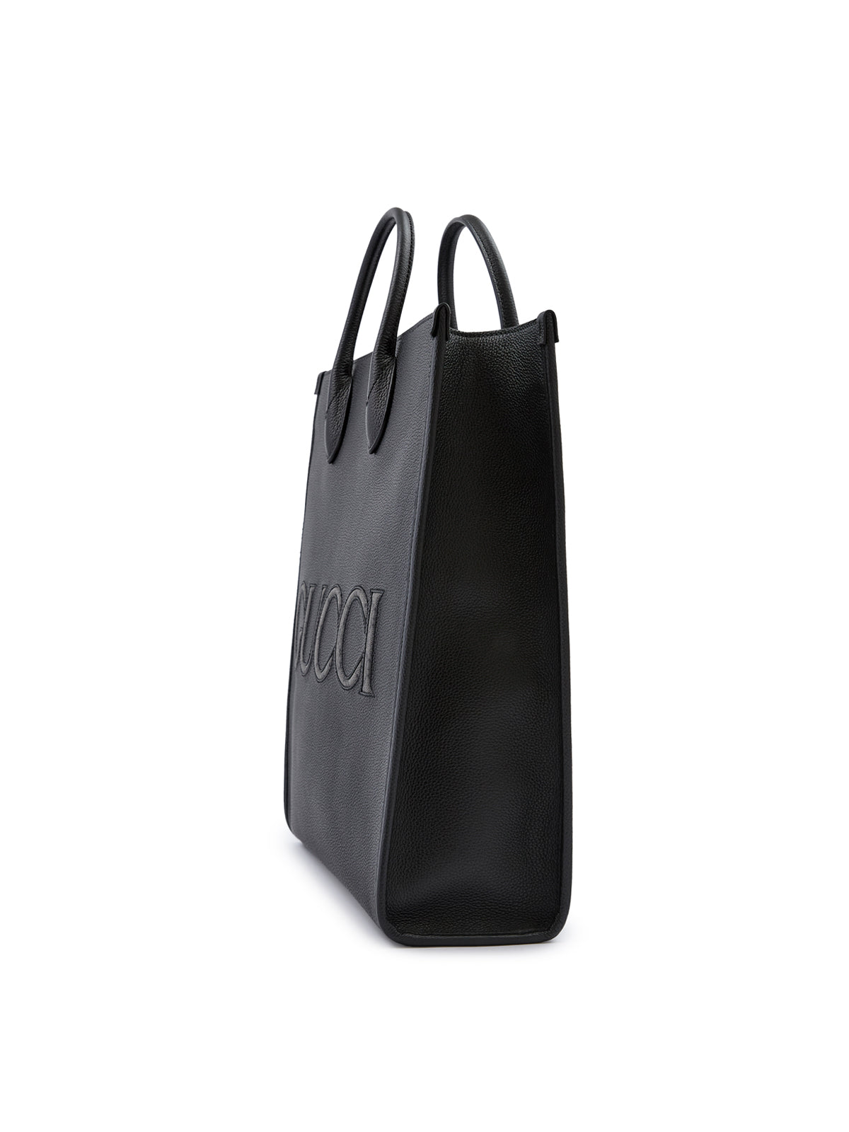 Gucci laukku - Black Leather Logo Medium Tote Bag