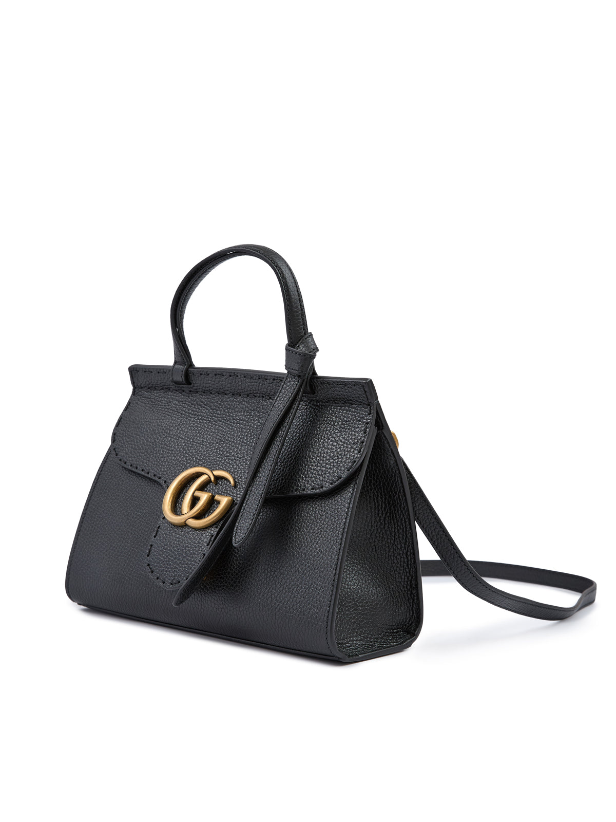 Gucci laukku - Black Leather GG Marmont Handbag