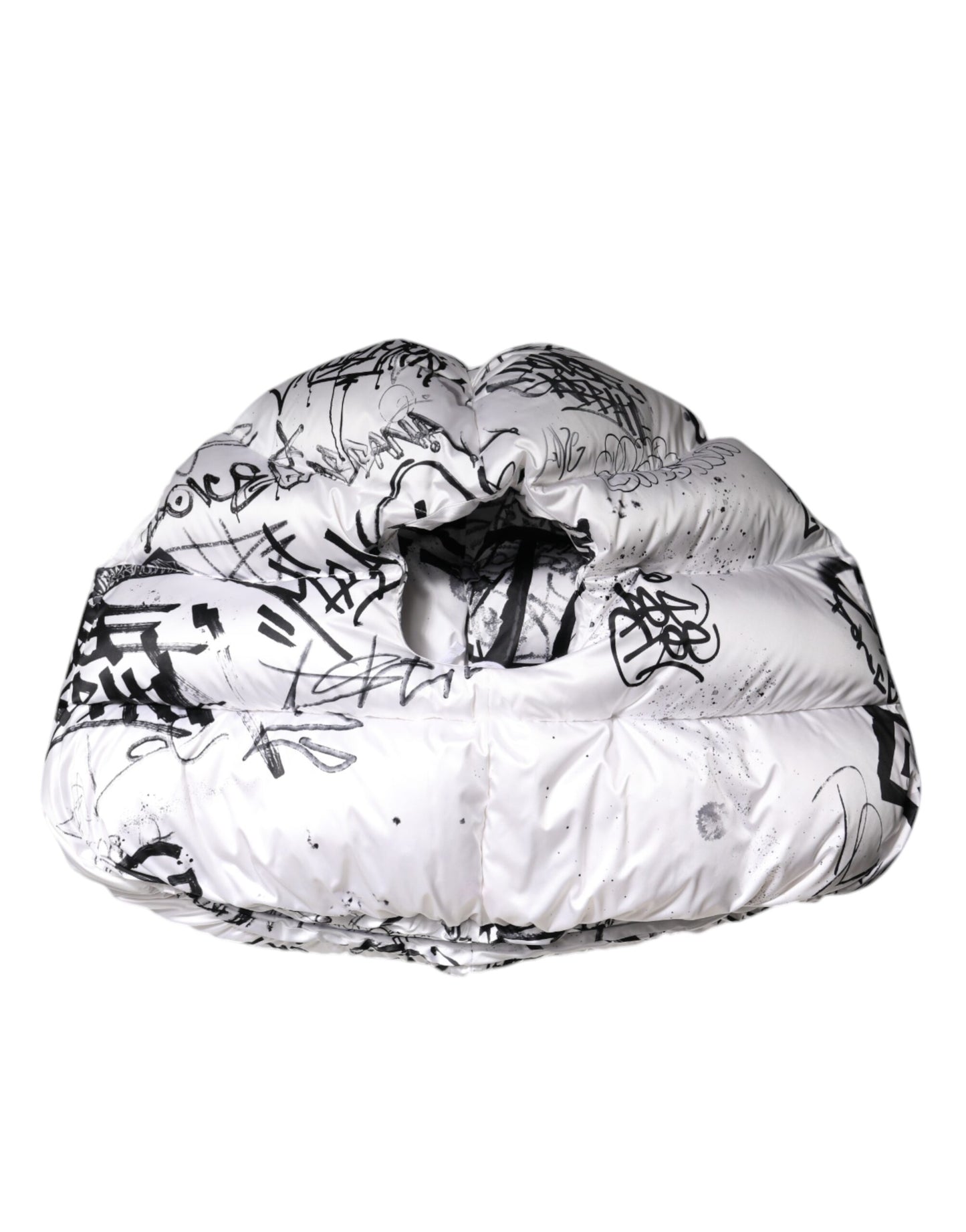 Dolce & Gabbana rohkea hattu / päähine - White Polyester Printed Hood Quilted Hat