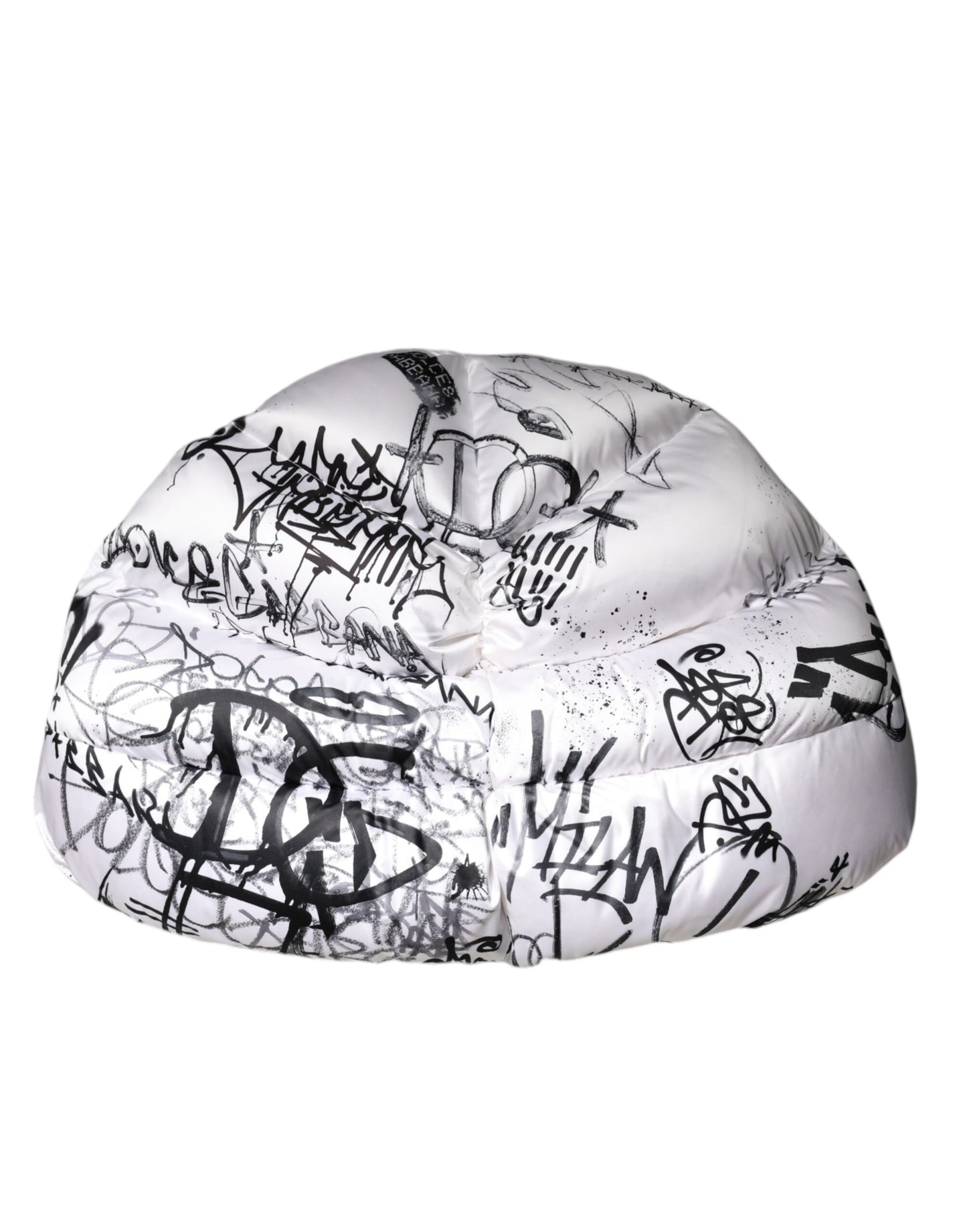 Dolce & Gabbana rohkea hattu / päähine - White Polyester Printed Hood Quilted Hat