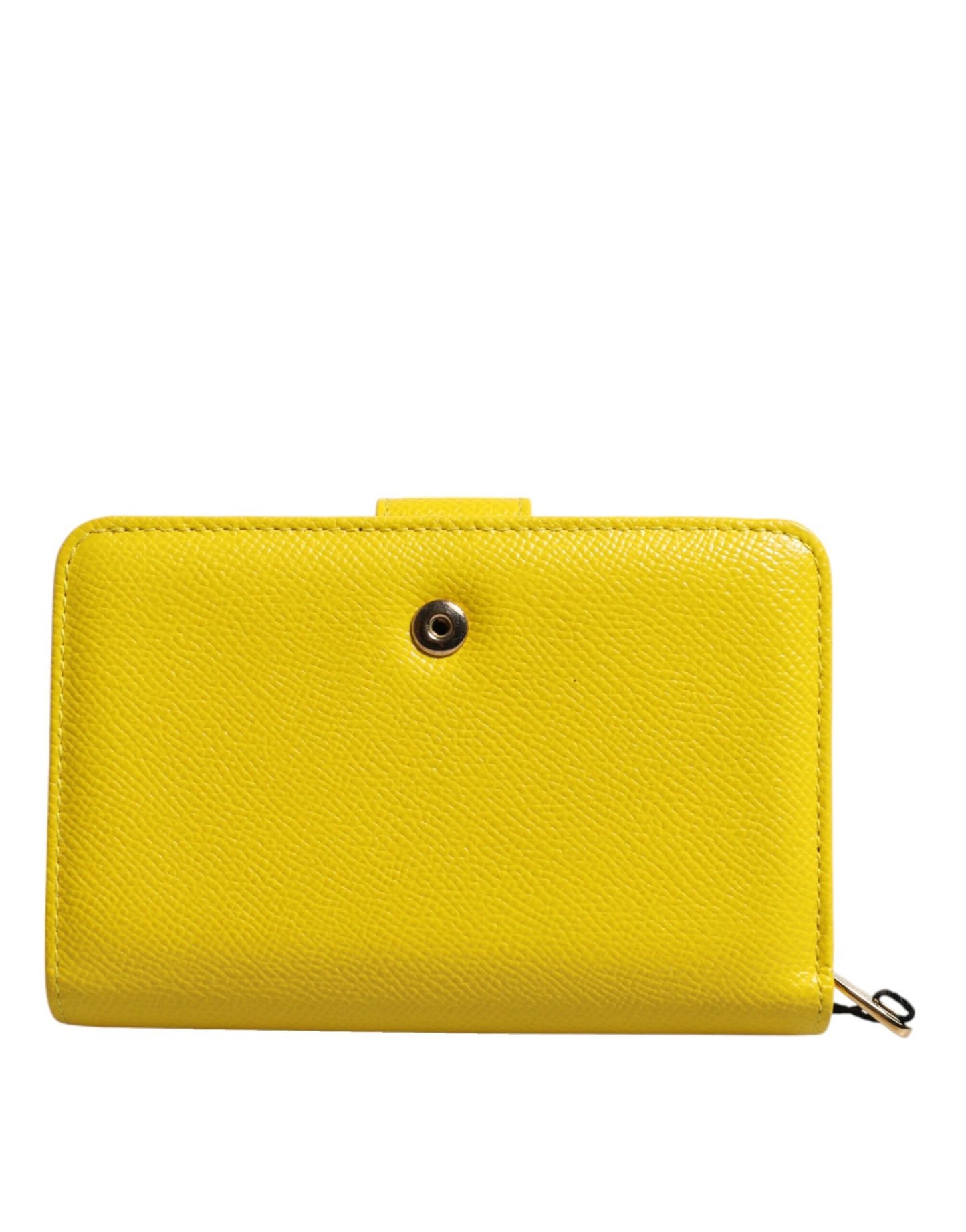 Dolce & Gabbana lompakko Yellow Leather Bifold Continental Clutch Wallet