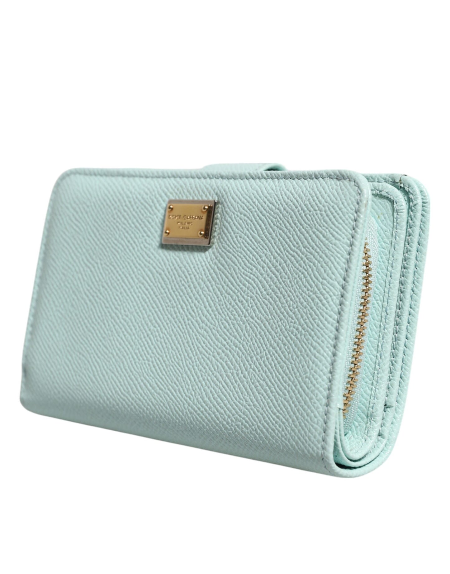 Dolce & Gabbana lompakko Mint Green Leather Bifold Continental Clutch Wallet