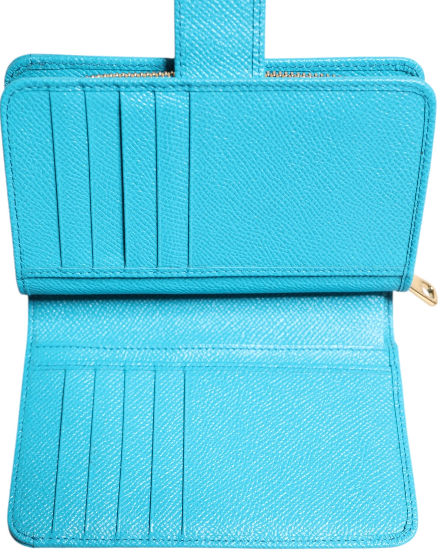 Dolce & Gabbana lompakko - Light Blue Leather Bifold Continental Clutch Wallet