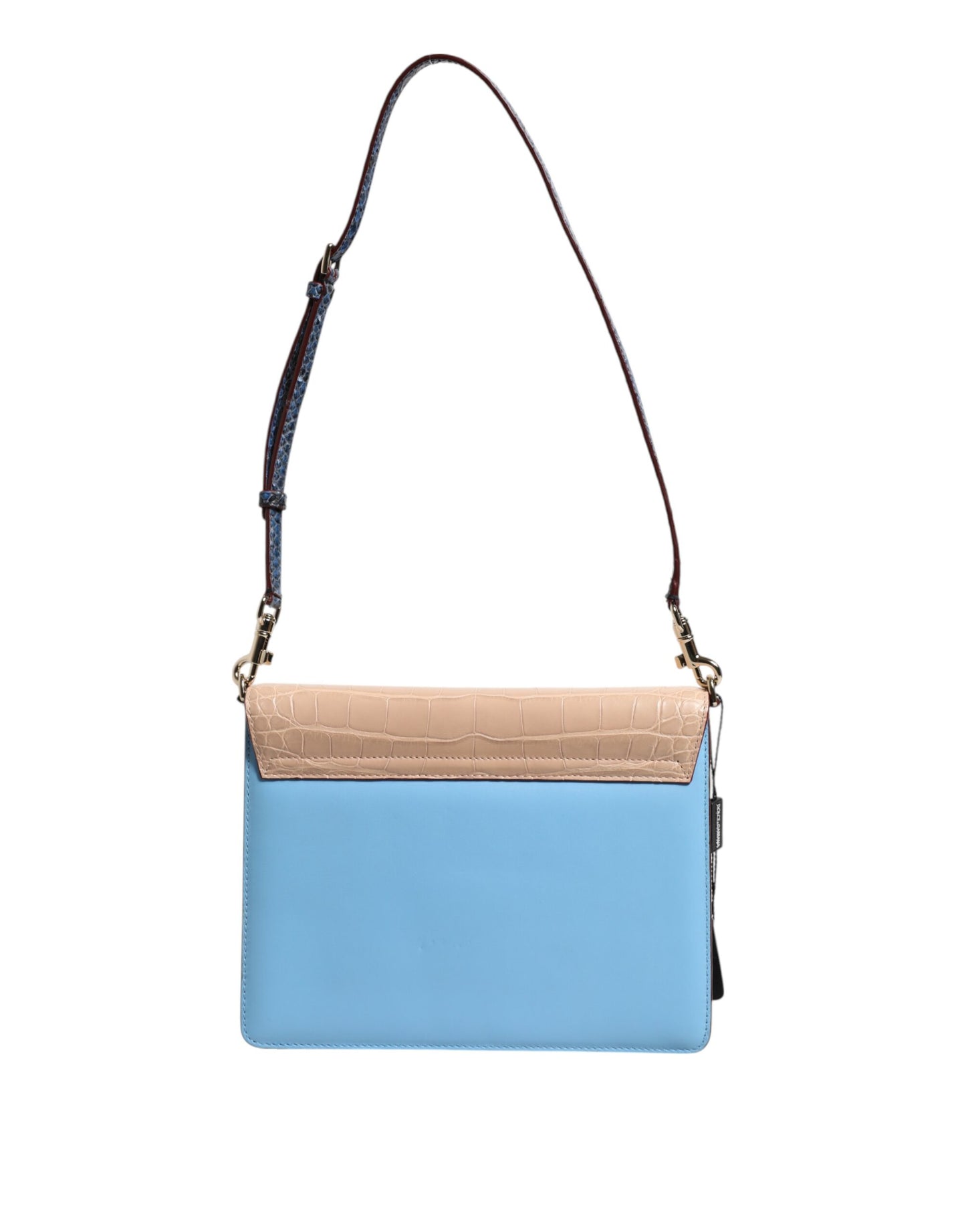 Dolce & Gabbana laukku - Blue Beige Exotic Leather LUCIA Crossbody Bag