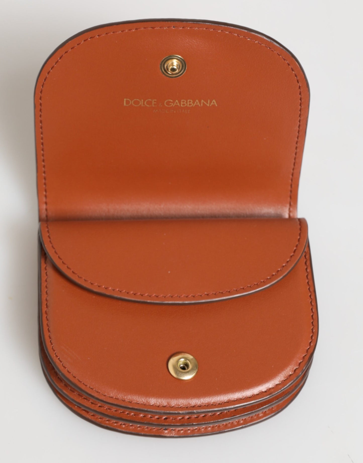 Dolce & Gabbana lompakko Brown Black Calf Leather Leopard Print Logo Plaque Wallet