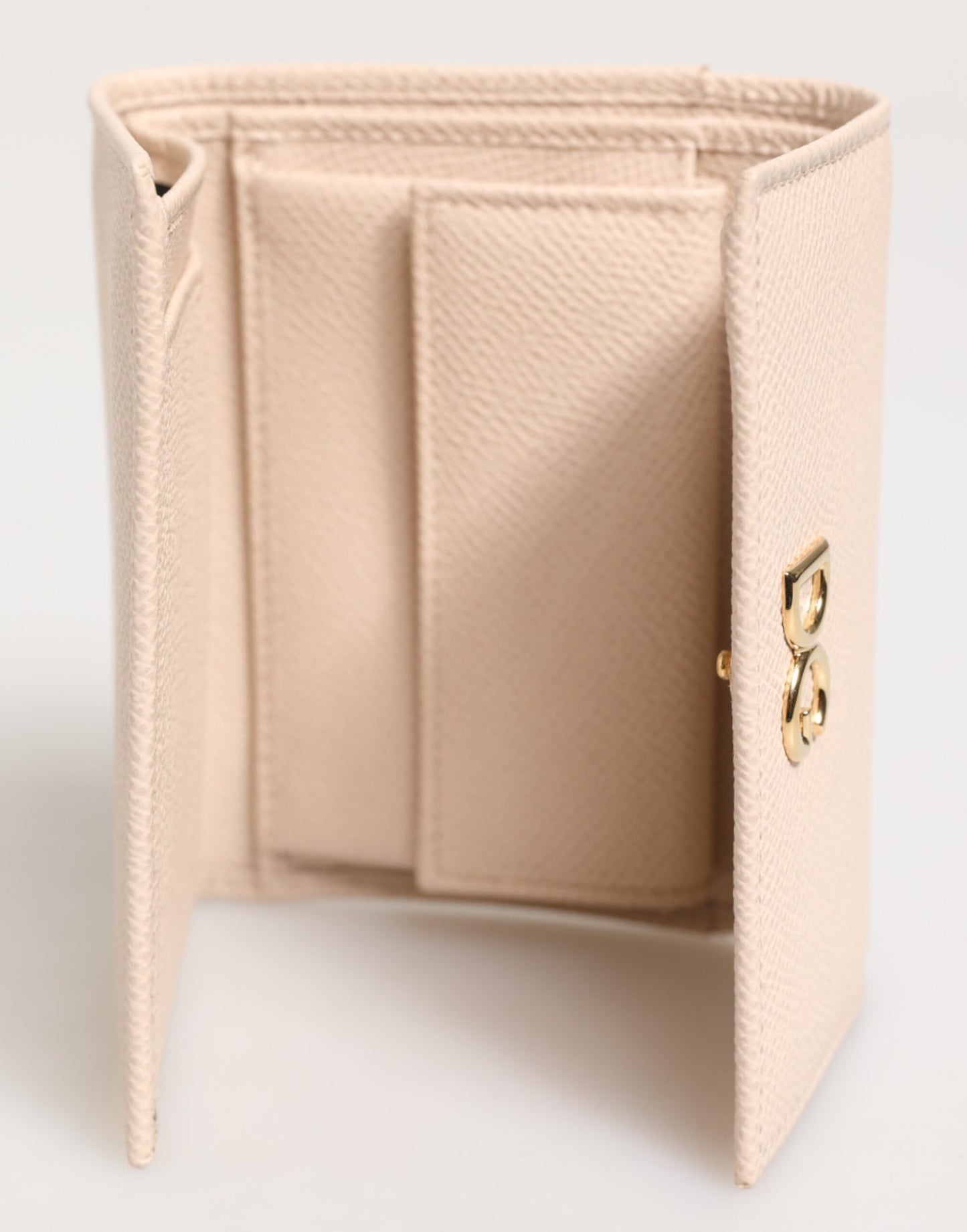 Dolce & Gabbana lompakko Light Pink Calf Leather DG Logo French Flap Wallet