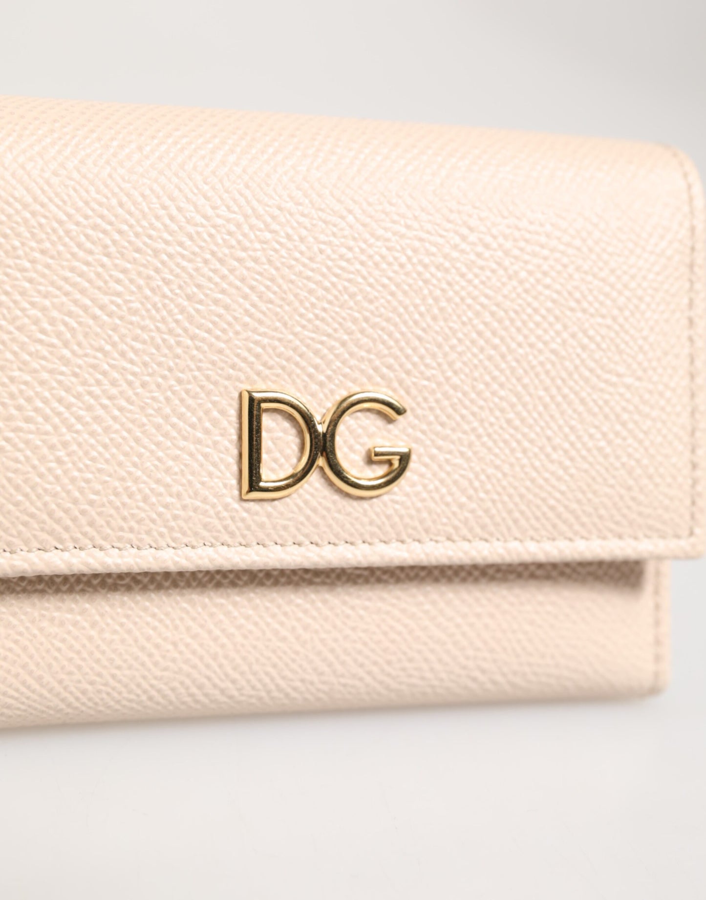 Dolce & Gabbana lompakko Light Pink Calf Leather DG Logo French Flap Wallet