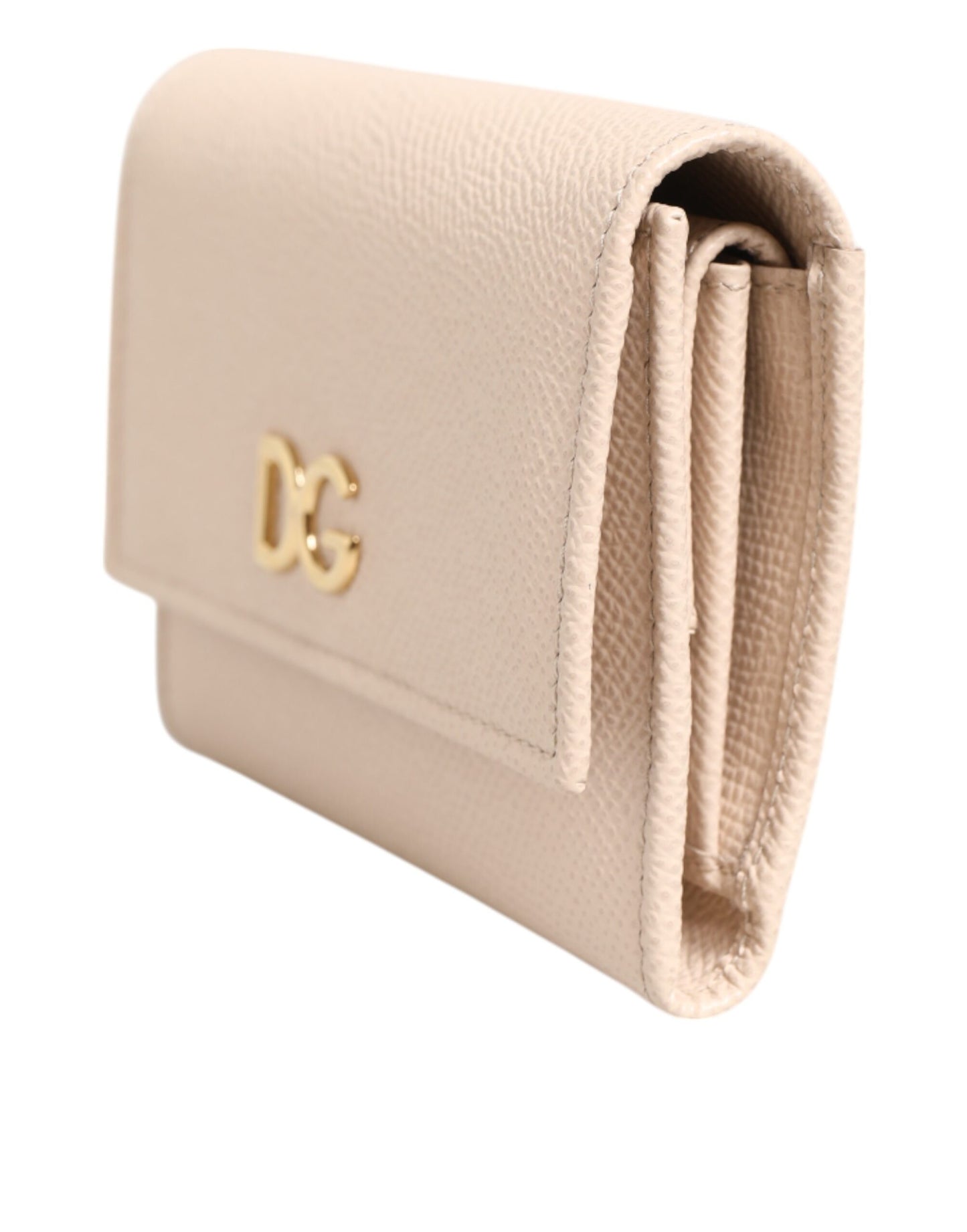 Dolce & Gabbana lompakko Light Pink Calf Leather DG Logo French Flap Wallet
