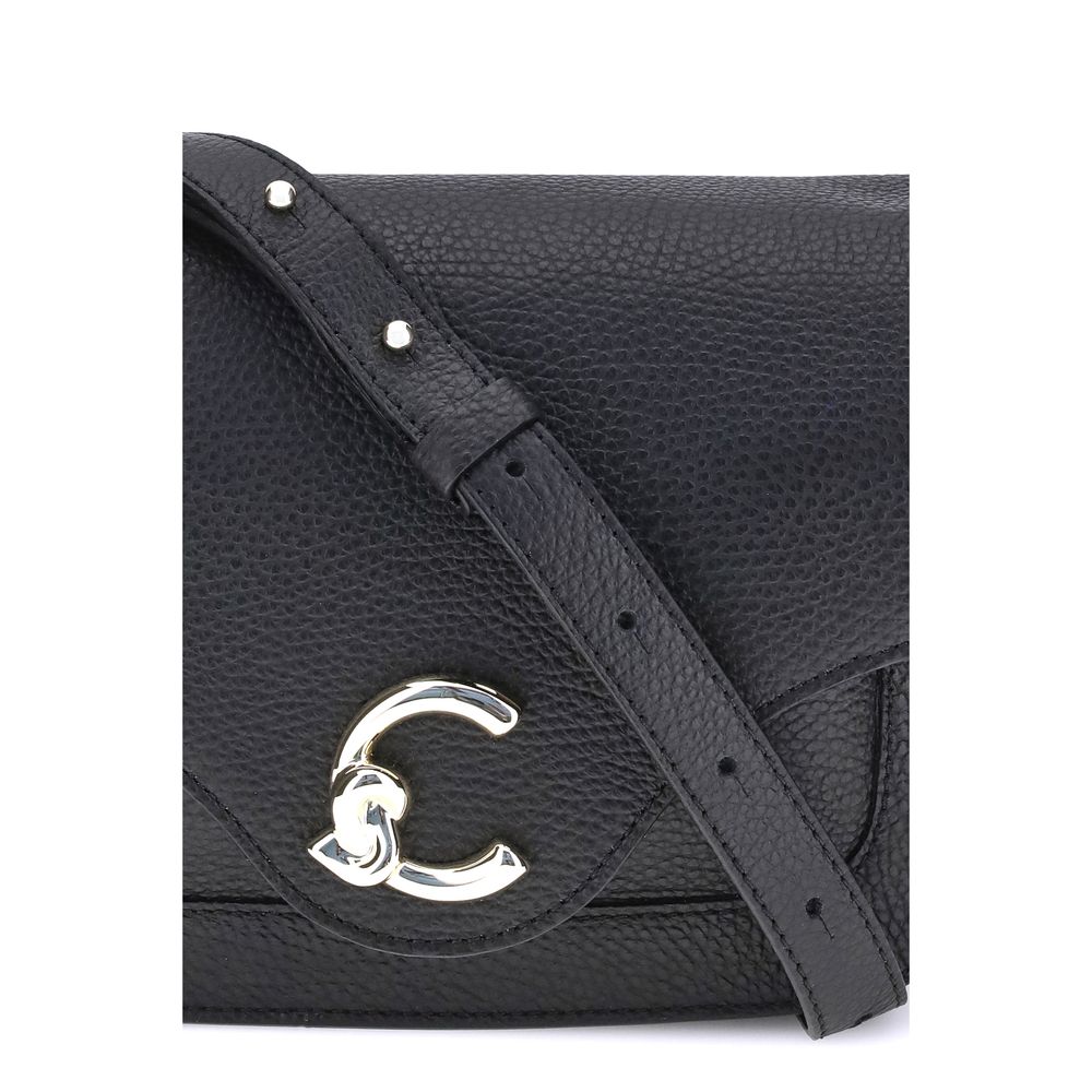 Coccinelle laukku Black Calf Leather Bos Taurus Shoulder Bag