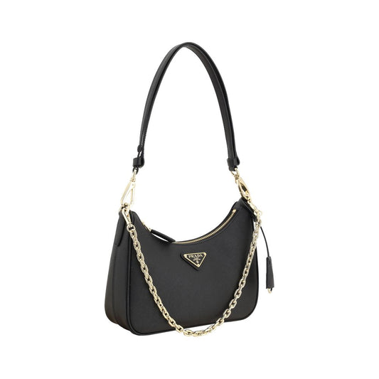 Prada Black Calf Leather Bos Taurus Shoulder Bag