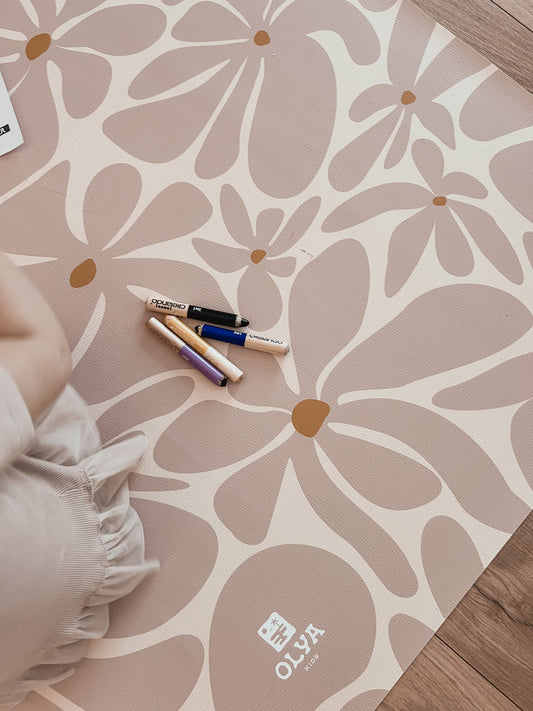 Kids Mealtime Floor Mat, Non-Slip & Waterproof - Daisy Sun