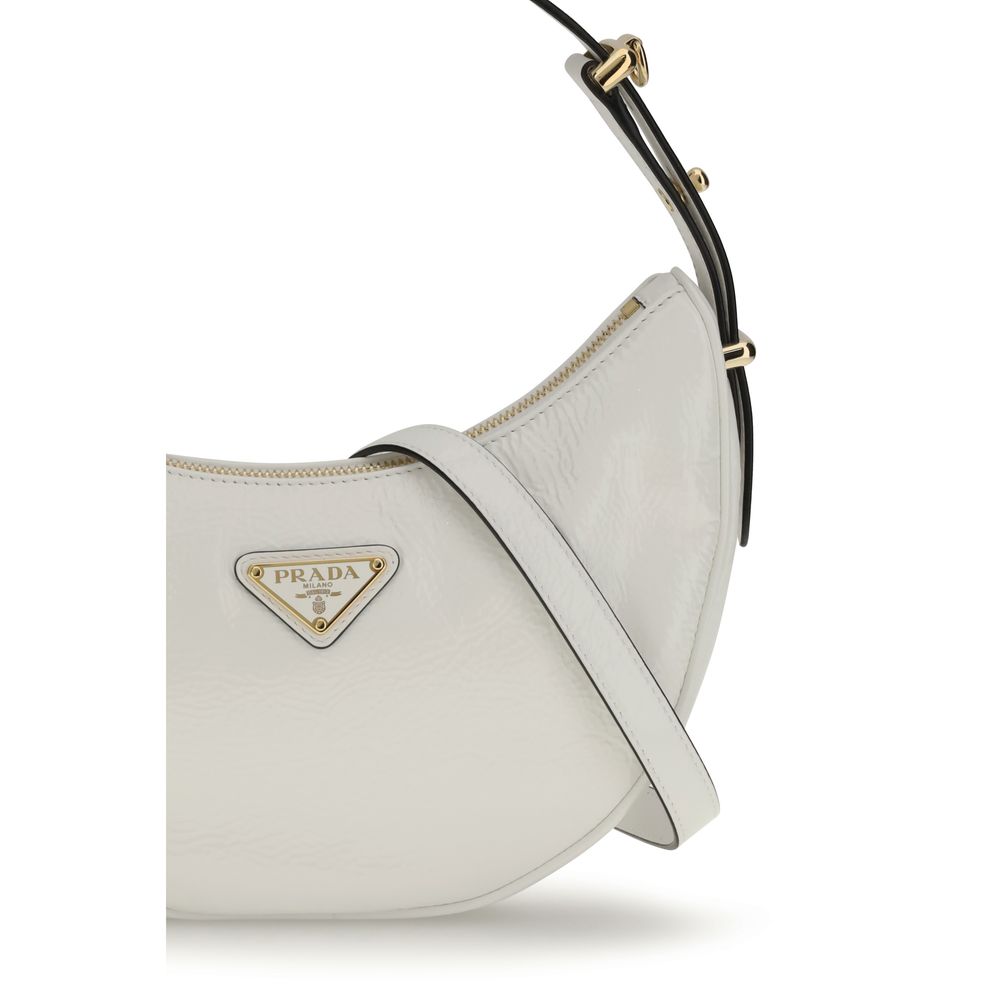 Prada White Calf Leather Bos Taurus Shoulder Bag