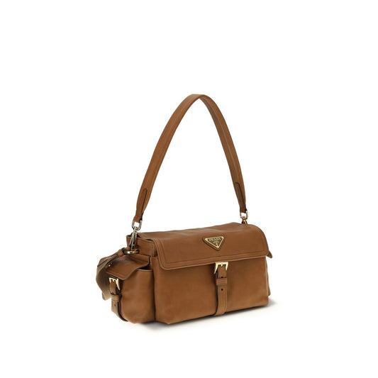 Prada Beige Calf Leather Bos Taurus Shoulder Bag