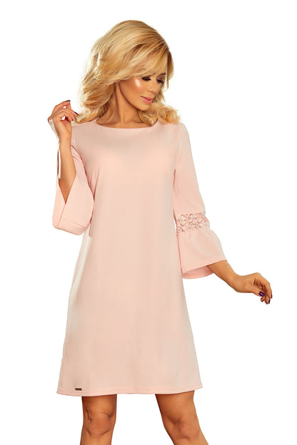 13223-5-190-1 MARGARET dress with lace on the sleeves - pastel pink-5