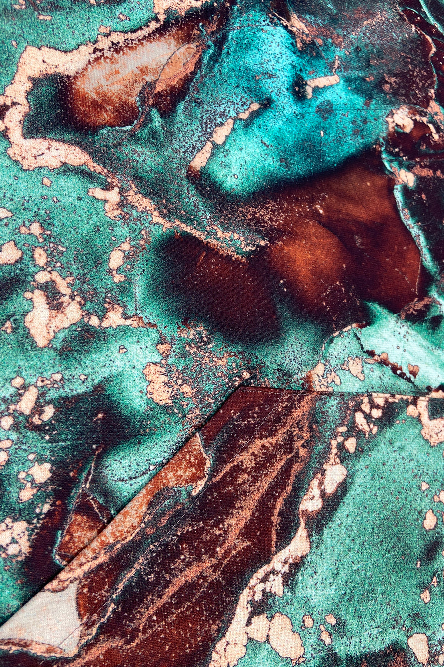 17040-6-390-2 Kangaroo hoodie - turquoise brown marble-6