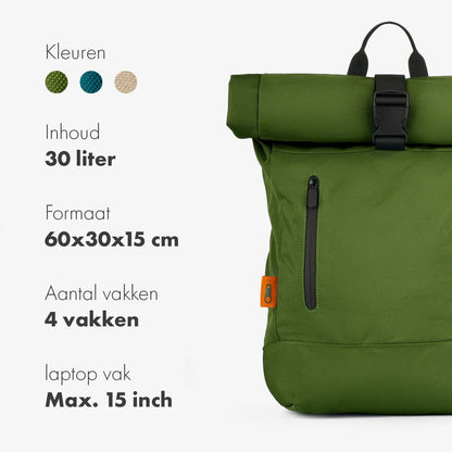 Rullattava vettähylkivä reppu Rolltop Paqer - 20-30L, 3 väriä