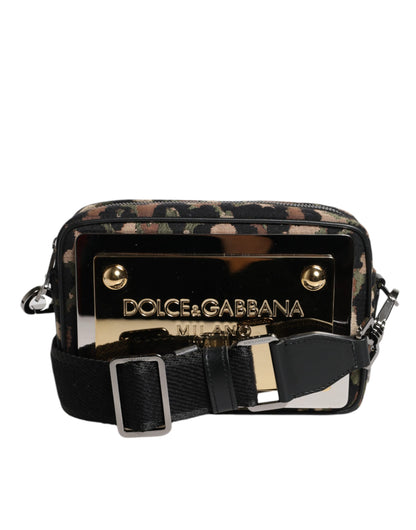Dolce & Gabbana laukku - Multicolor Leopard Jacquard DG Logo Crossbody Bag