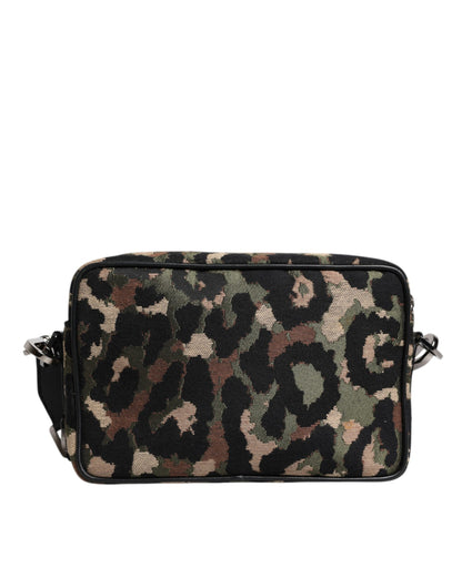 Dolce & Gabbana laukku - Multicolor Leopard Jacquard DG Logo Crossbody Bag