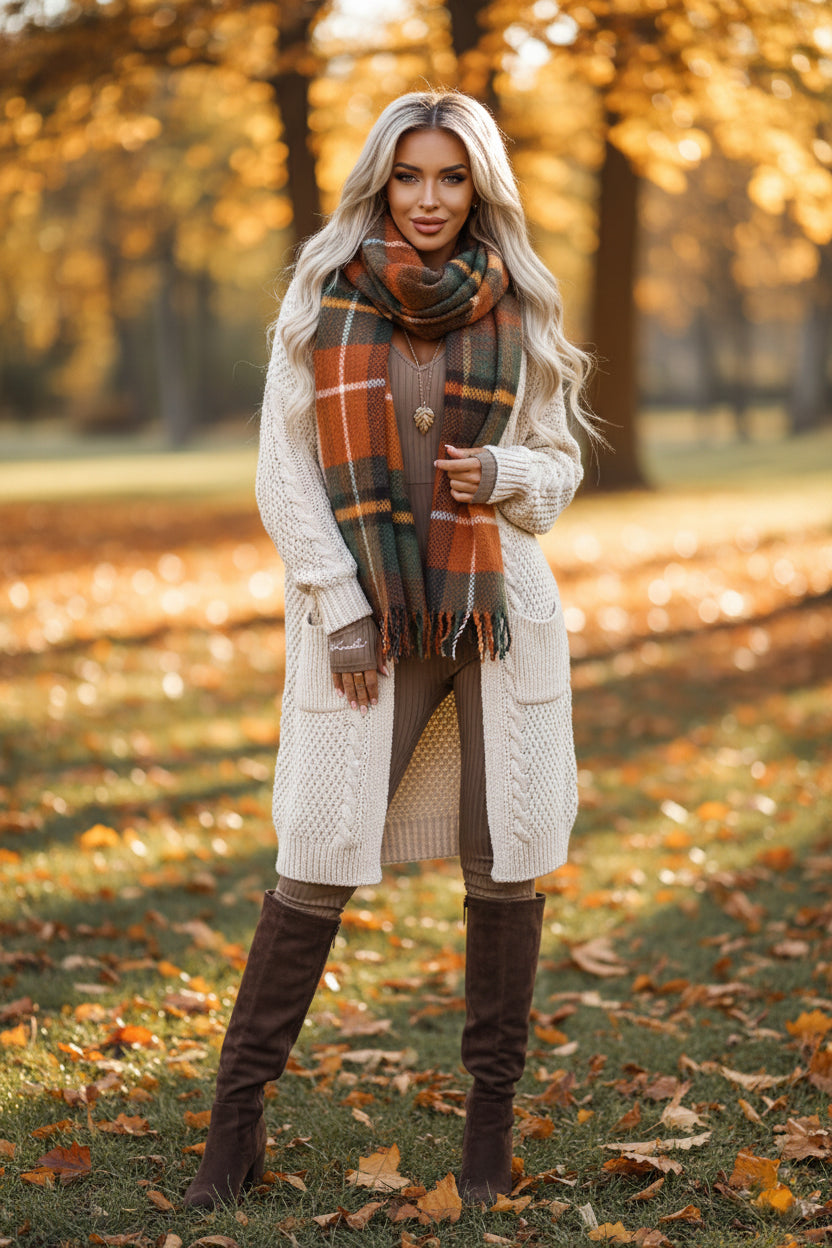 20961-13-619-1 Comfortable and elegant ribbed women's jumpsuit with a neckline - mocha mousse-13