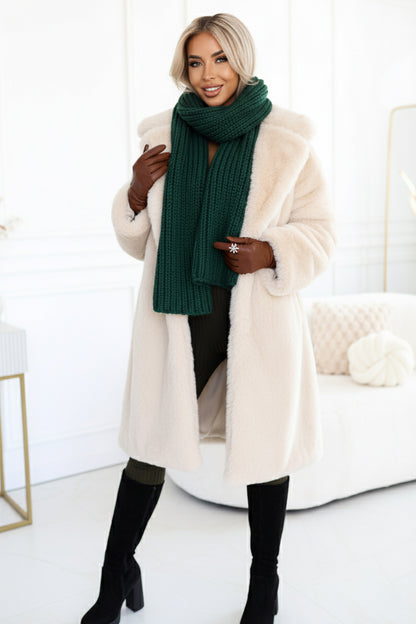 20958-9-619-2 Comfortable and elegant ribbed women's jumpsuit with a neckline - khaki-9