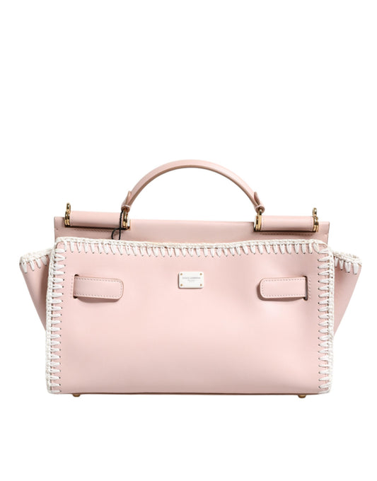 Dolce & Gabbana laukku -  Light Pink Logo Plaque Soft Leather Strap Crossbody Bag