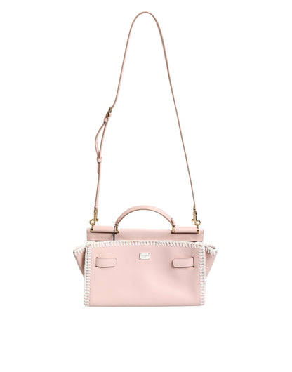 Dolce & Gabbana laukku -  Light Pink Logo Plaque Soft Leather Strap Crossbody Bag