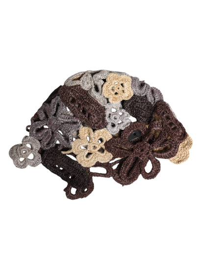 Dolce & Gabbana pipo - Multicolor Floral Silk Crochet Beanie Hat