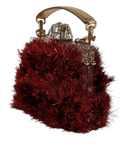Dolce & Gabbana laukku - Red Gold Chain VANDA Tinsel Crystals Evening Clutch Bag