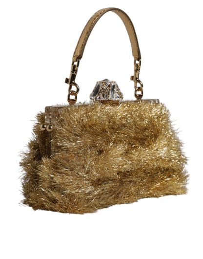 Dolce & Gabbana laukku - Gold Vanda Chain Strap Tinsel Crystal Evening Clutch Bag