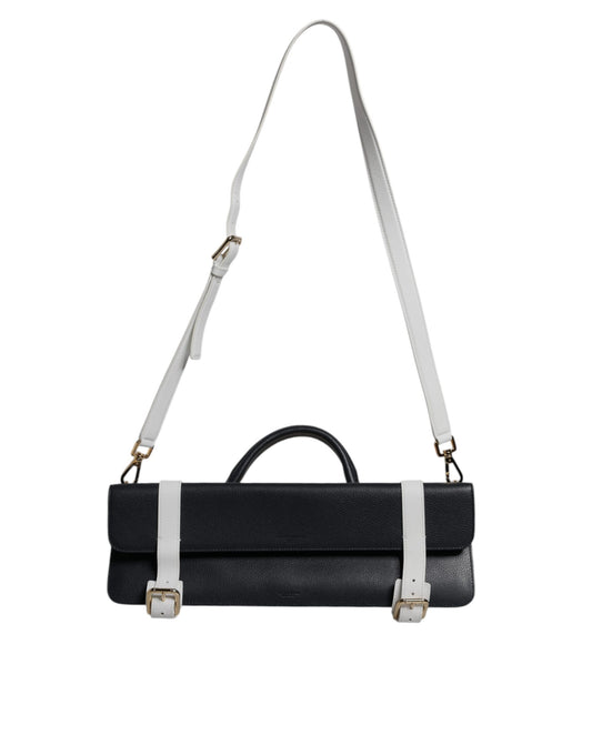 Dolce & Gabbana laukku - Blue White Calfskin Leather Crossbody Shoulder Bag