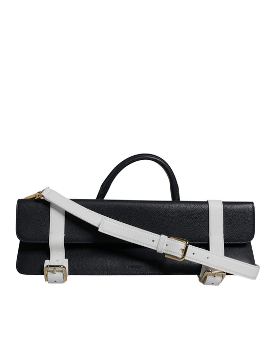 Dolce & Gabbana laukku - Blue White Calfskin Leather Crossbody Shoulder Bag