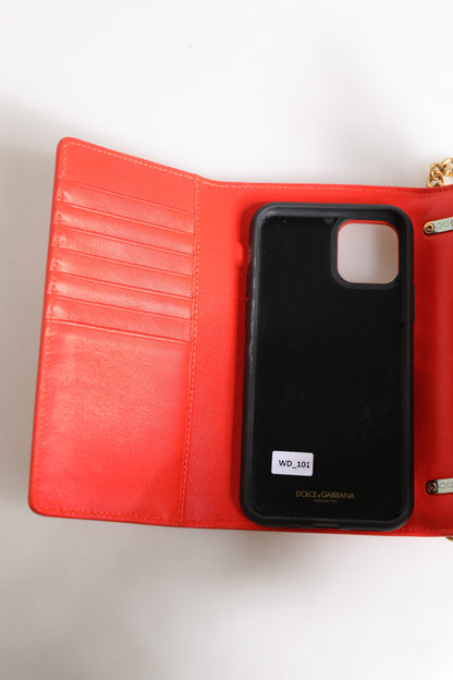 Dolce & Gabbana laukku Red Leather Quilted Devotion Crossbody Phone Cover Bag