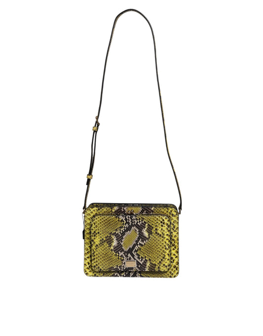 Dolce & Gabbana laukku - Green Exotic Leather DG Plaque Crossbody Clutch Bag