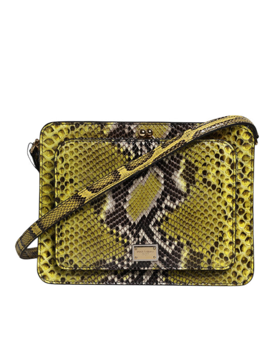 Dolce & Gabbana laukku - Green Exotic Leather DG Plaque Crossbody Clutch Bag