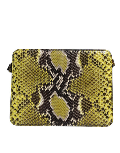 Dolce & Gabbana laukku - Green Exotic Leather DG Plaque Crossbody Clutch Bag
