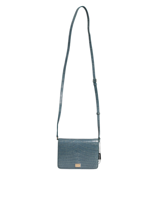 Dolce & Gabbana laukku Green Exotic Leather DG Plaque Crossbody Mini Bag