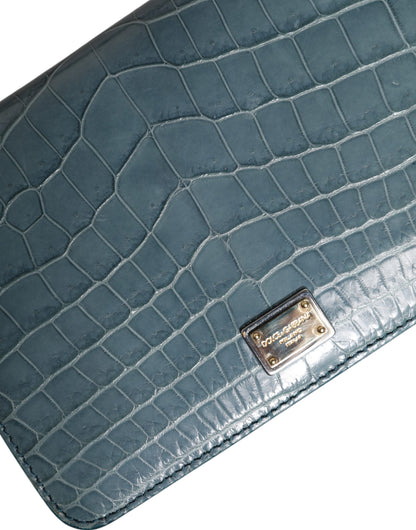 Dolce & Gabbana laukku Green Exotic Leather DG Plaque Crossbody Mini Bag