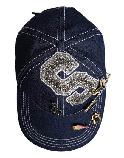 Dolce & Gabbana lippis - Blue Crystal Embellishment Baseball Cap