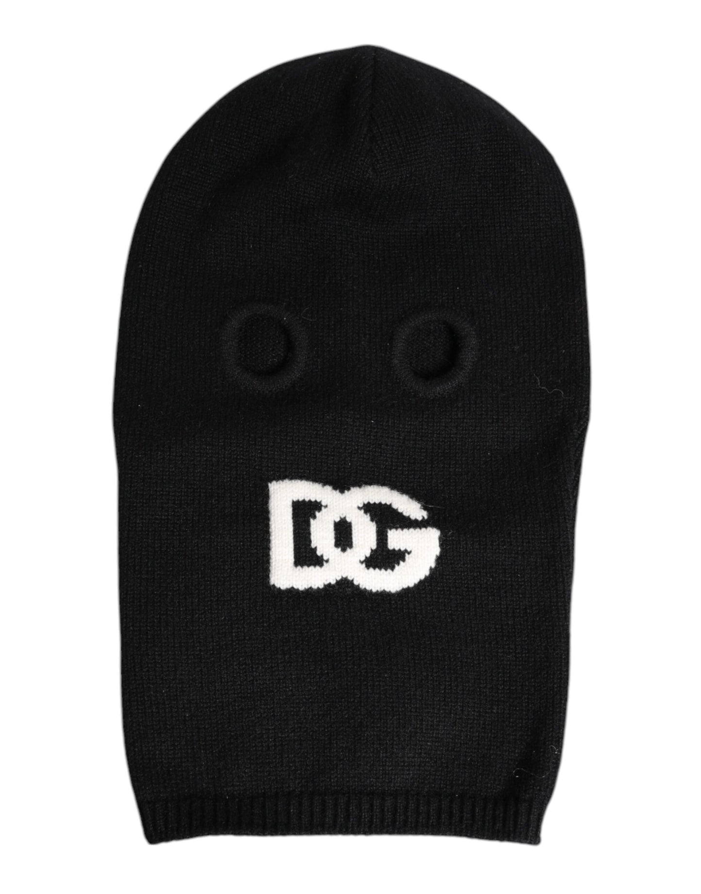 Dolce & Gabbana kommandopipo Black Cashmere Knitted Ski Mask Balaclava Hat