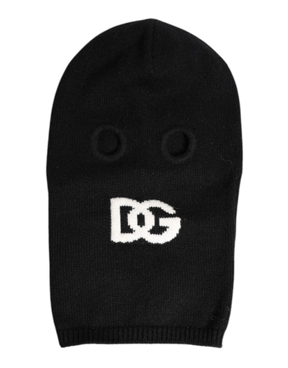 Dolce & Gabbana kommandopipo Black Cashmere Knitted Ski Mask Balaclava Hat