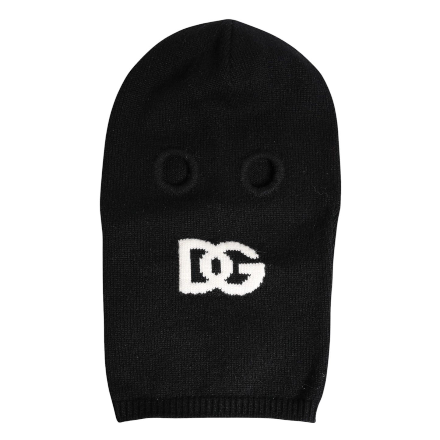 Dolce & Gabbana kommandopipo Black Cashmere Knitted Ski Mask Balaclava Hat