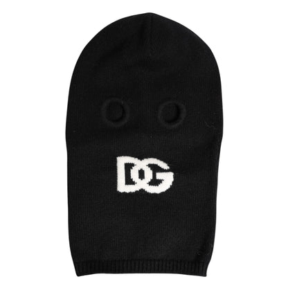 Dolce & Gabbana kommandopipo Black Cashmere Knitted Ski Mask Balaclava Hat