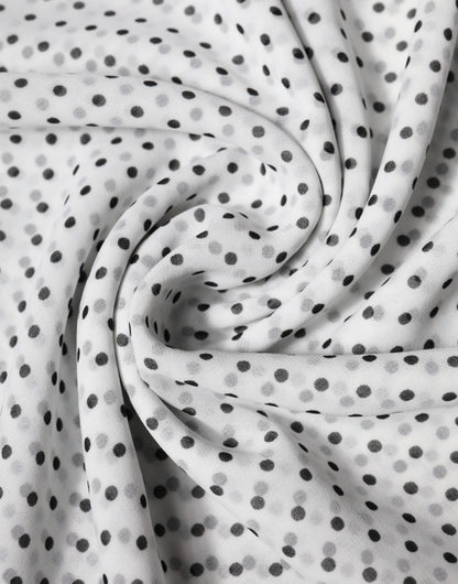 Dolce & Gabbana huivi White Polka Dots Polyester Wrap Shawl Scarf