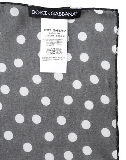 Dolce & Gabbana huivi Black Polka Dots Polyester Wrap Shawl Scarf