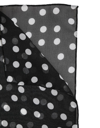 Dolce & Gabbana huivi Black Polka Dots Polyester Wrap Shawl Scarf